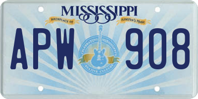 MS license plate APW908