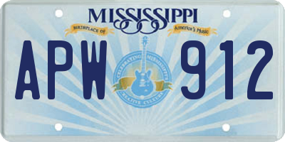 MS license plate APW912