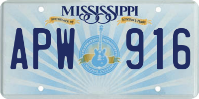 MS license plate APW916