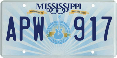 MS license plate APW917