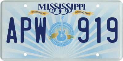 MS license plate APW919