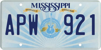 MS license plate APW921