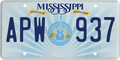 MS license plate APW937