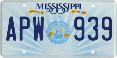 MS license plate APW939