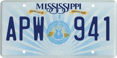 MS license plate APW941