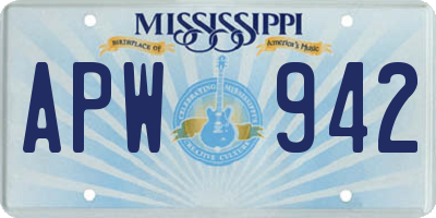 MS license plate APW942