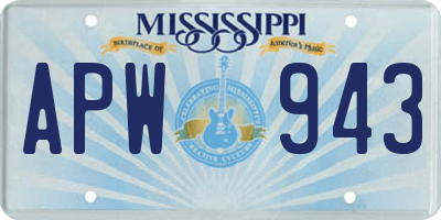 MS license plate APW943