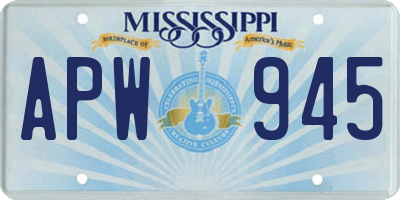 MS license plate APW945