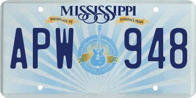 MS license plate APW948