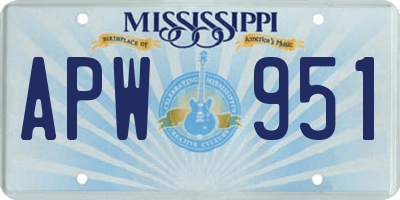 MS license plate APW951