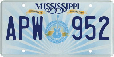 MS license plate APW952