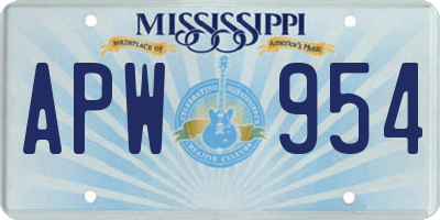 MS license plate APW954