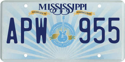 MS license plate APW955