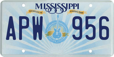MS license plate APW956