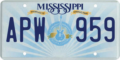 MS license plate APW959