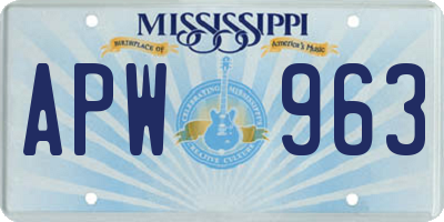 MS license plate APW963