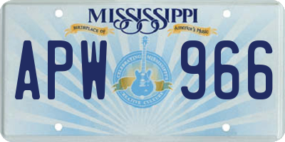 MS license plate APW966
