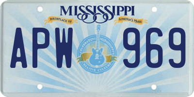 MS license plate APW969