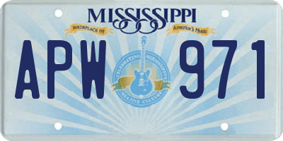 MS license plate APW971