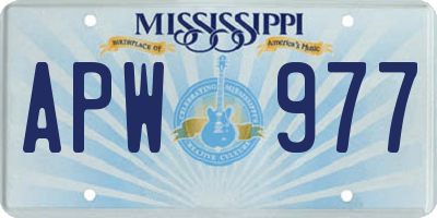 MS license plate APW977