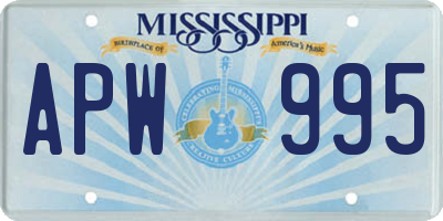 MS license plate APW995