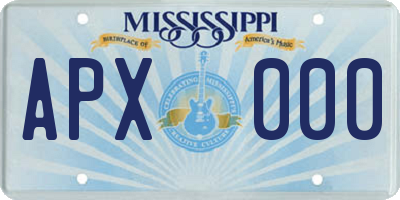 MS license plate APX000