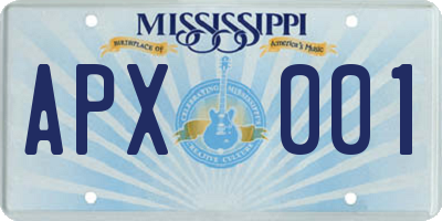 MS license plate APX001