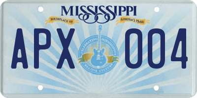 MS license plate APX004
