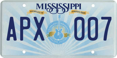 MS license plate APX007