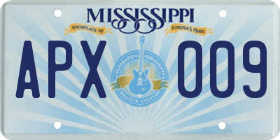 MS license plate APX009