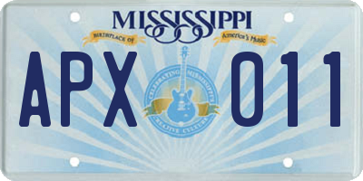 MS license plate APX011