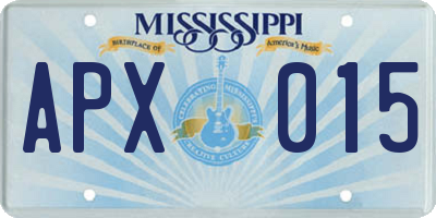 MS license plate APX015