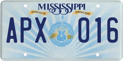 MS license plate APX016
