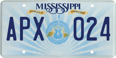 MS license plate APX024