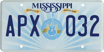 MS license plate APX032