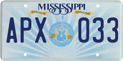 MS license plate APX033