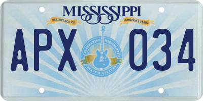 MS license plate APX034