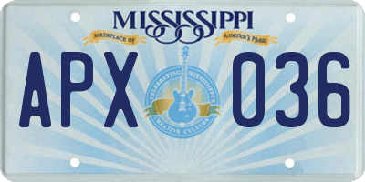 MS license plate APX036