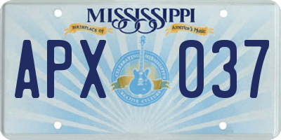 MS license plate APX037