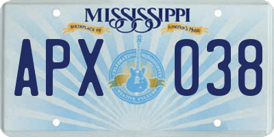 MS license plate APX038