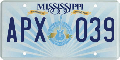MS license plate APX039