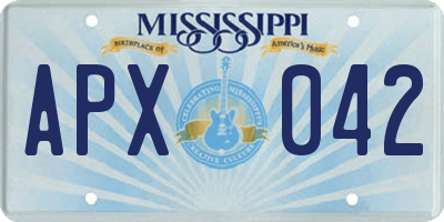 MS license plate APX042