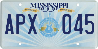 MS license plate APX045