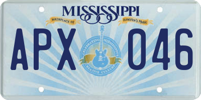 MS license plate APX046