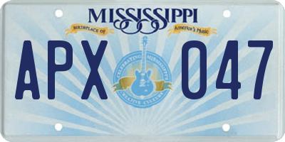 MS license plate APX047