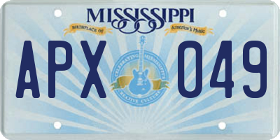 MS license plate APX049