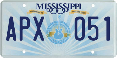 MS license plate APX051