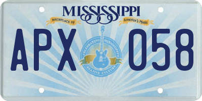 MS license plate APX058