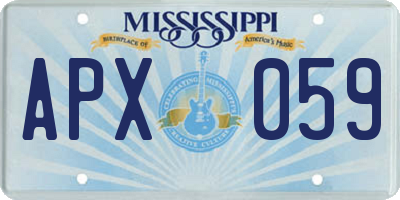 MS license plate APX059