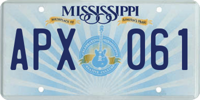 MS license plate APX061